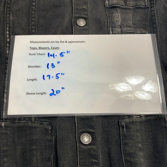 Guess Snap Button Denim Black Distressed Jacket size XS - Picture 14 of 14